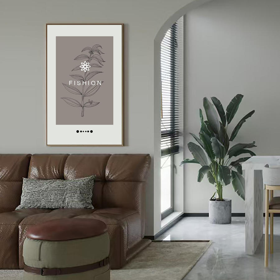 现代轻奢沙发背景墙上的ins装饰画样机