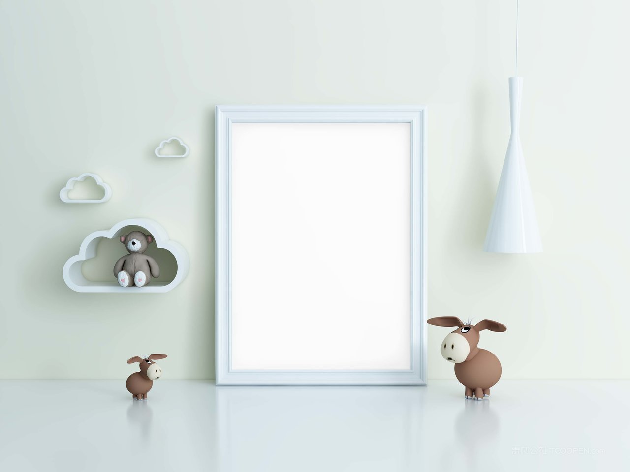 儿童房画框海报样机