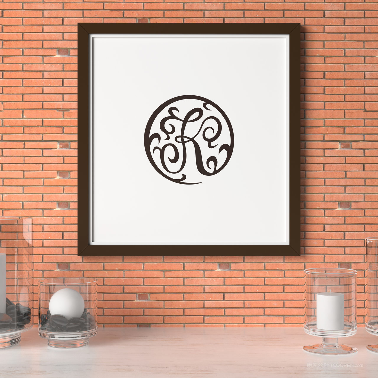 方形装饰画画框贴图样机