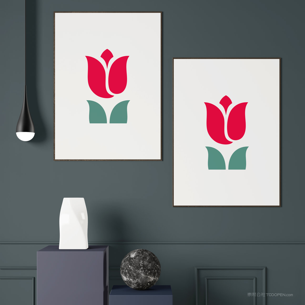 家居背景墙组合墙上挂画装饰画画框贴图样机