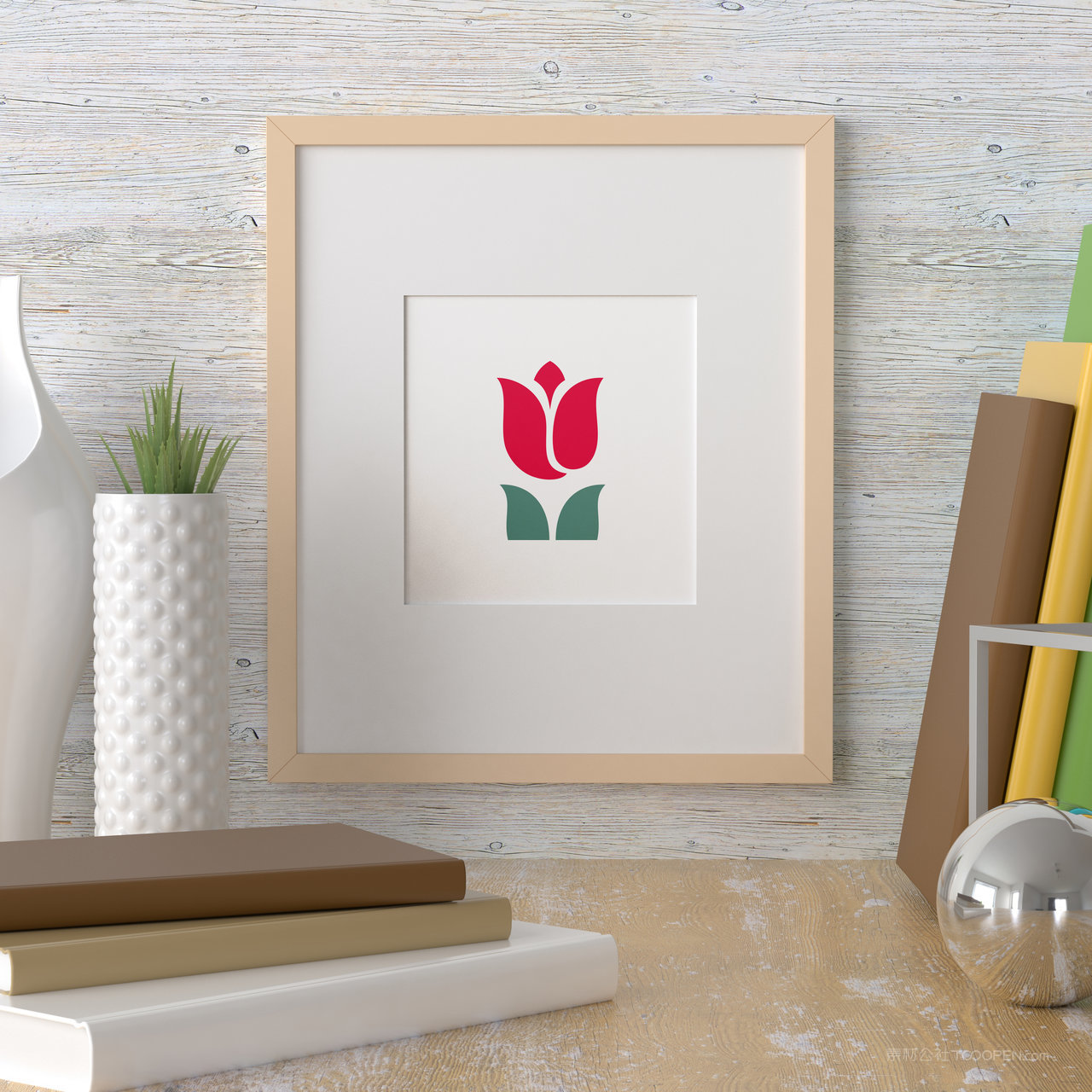 木质相框装饰画画框贴图样机