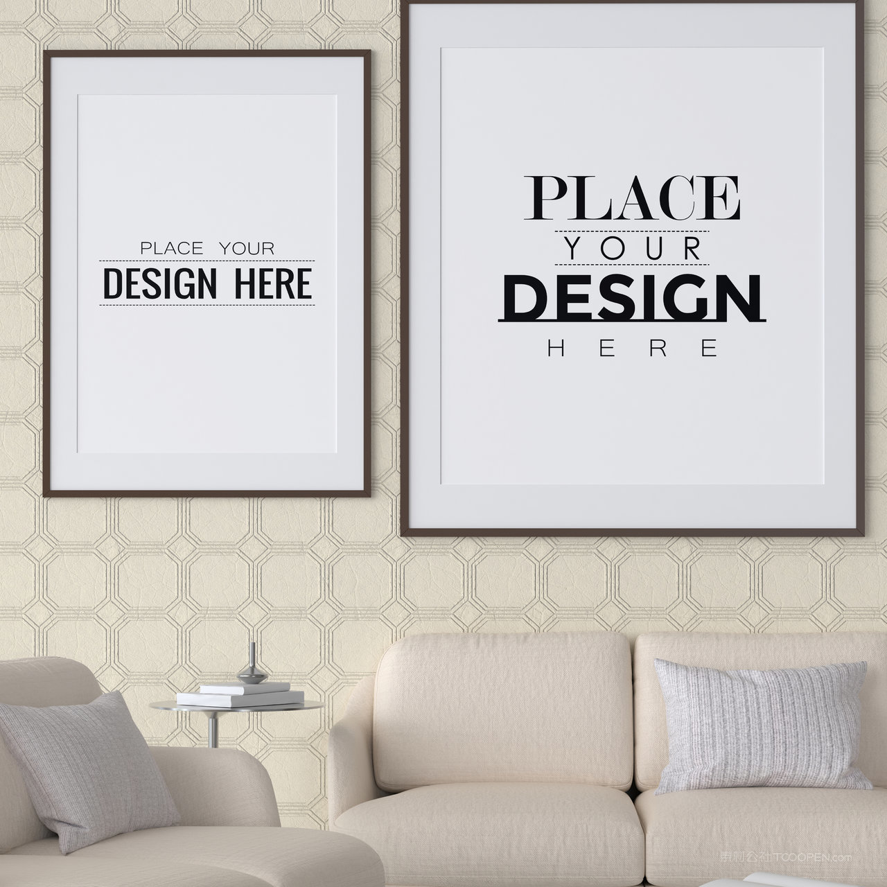 沙发背景墙家居背景墙装饰画画框贴图样机