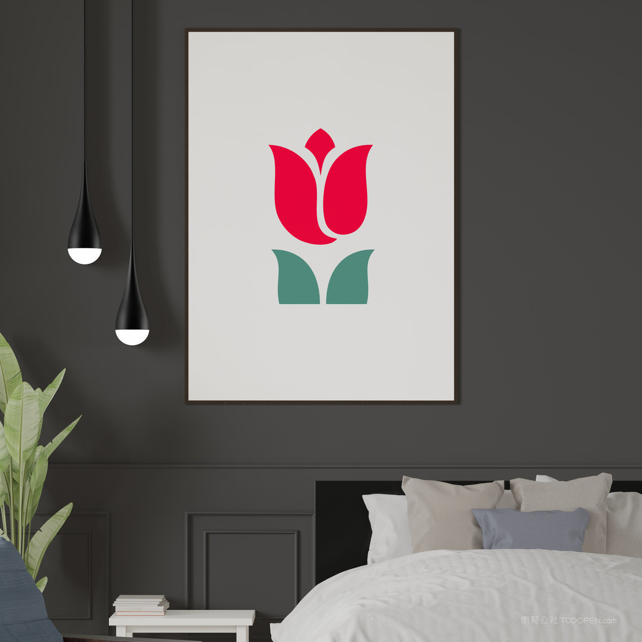 卧室装饰画画框挂画贴图样机