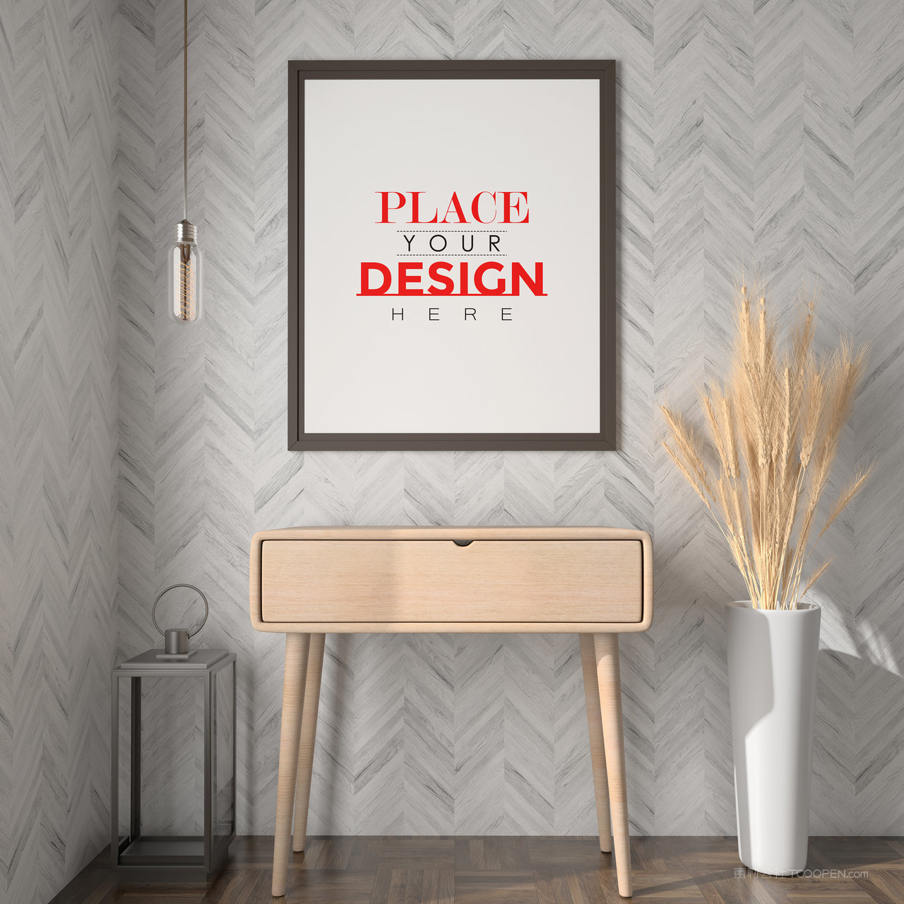 墙面装饰画挂画画框贴图样机