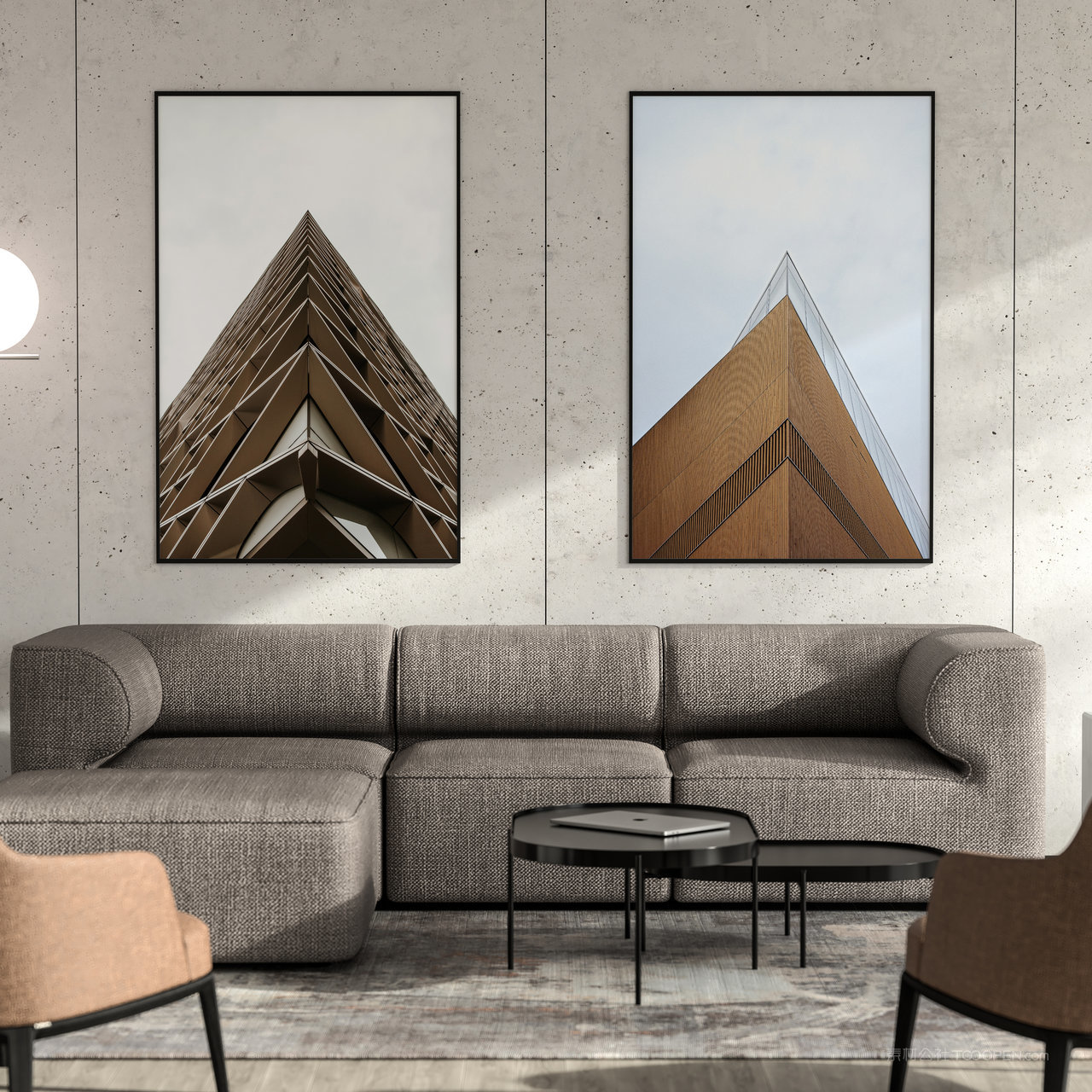 沙发背景墙装饰画画框相框贴图样机