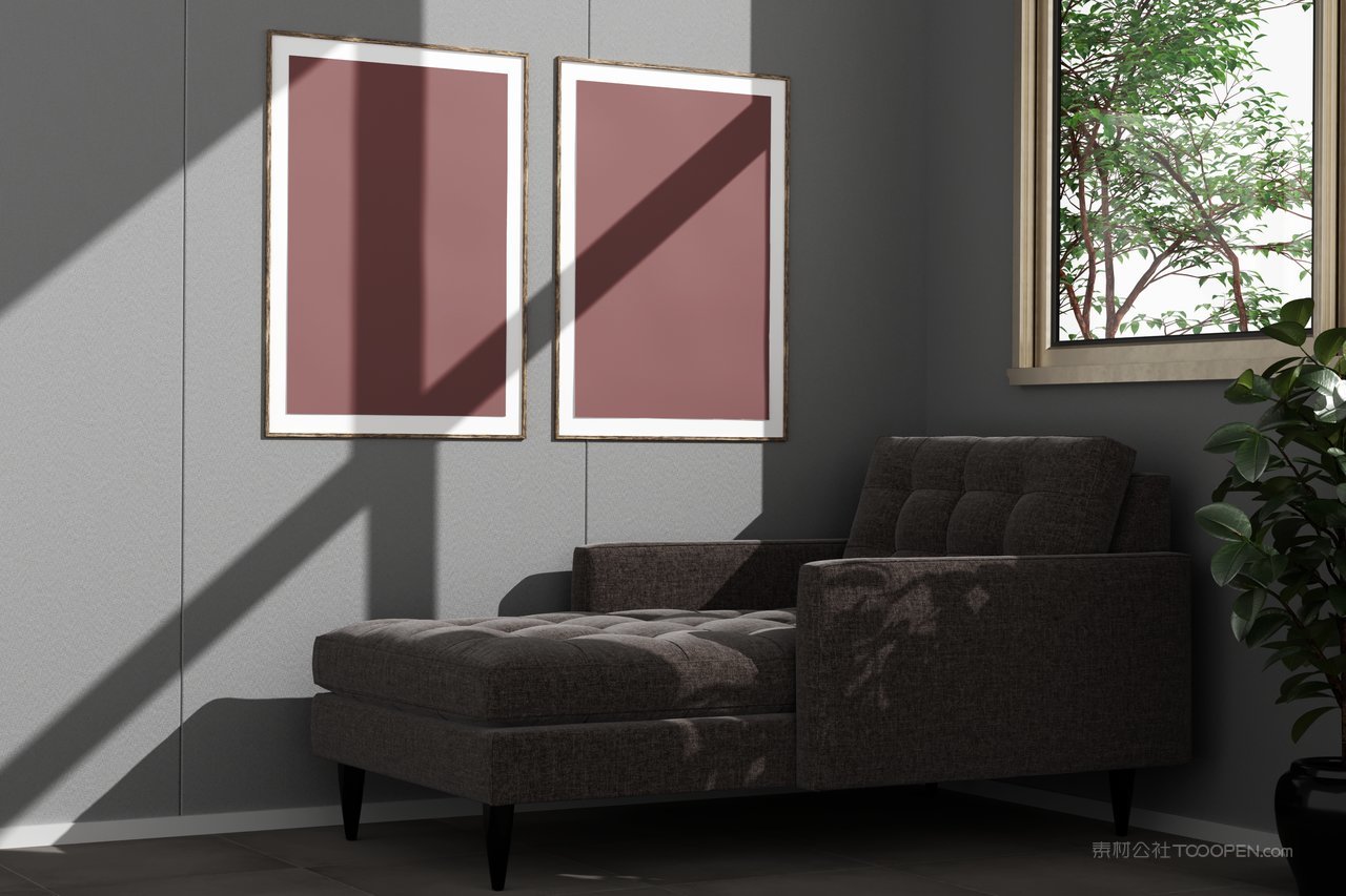 框架广角场景样机