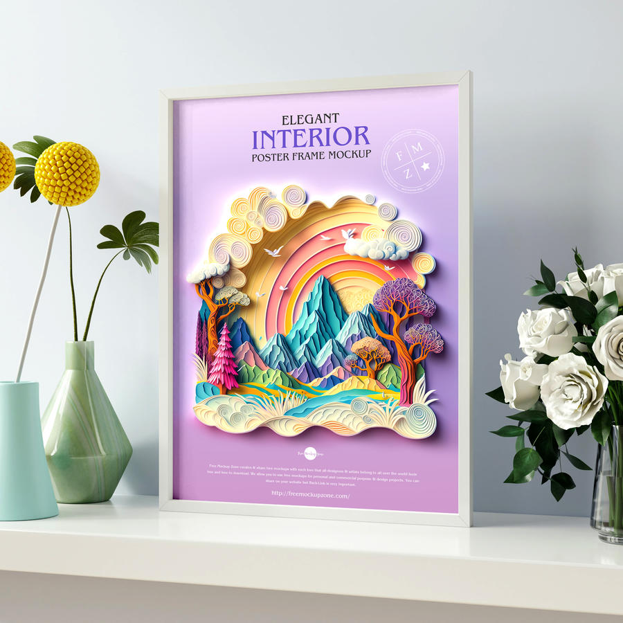 室内海报框架样机