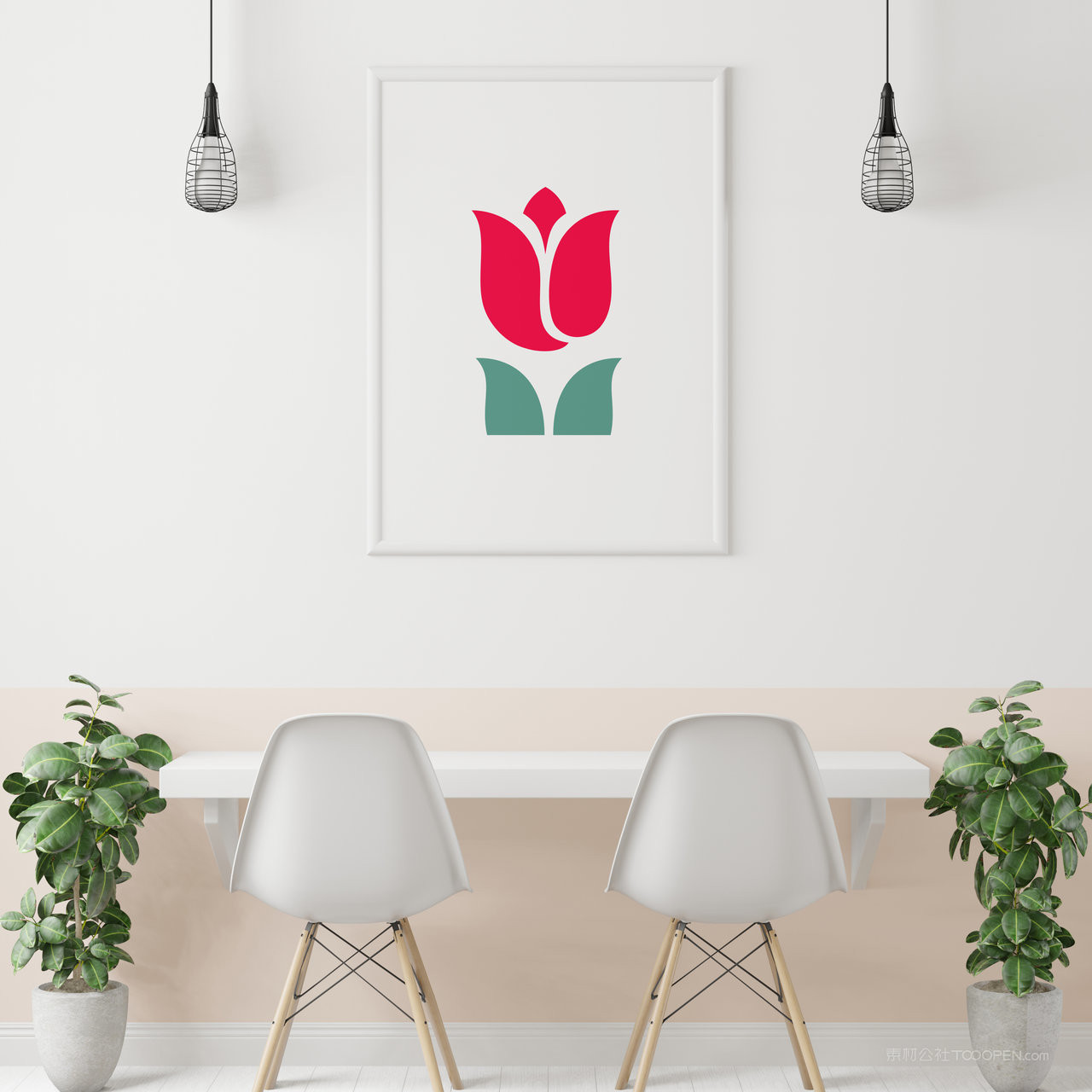 餐桌墙上挂画装饰画画框贴图样机