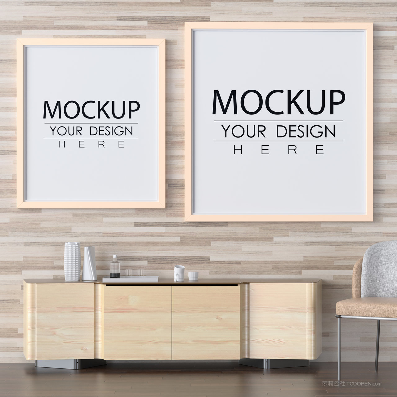 木质装饰画画框相框贴图样机