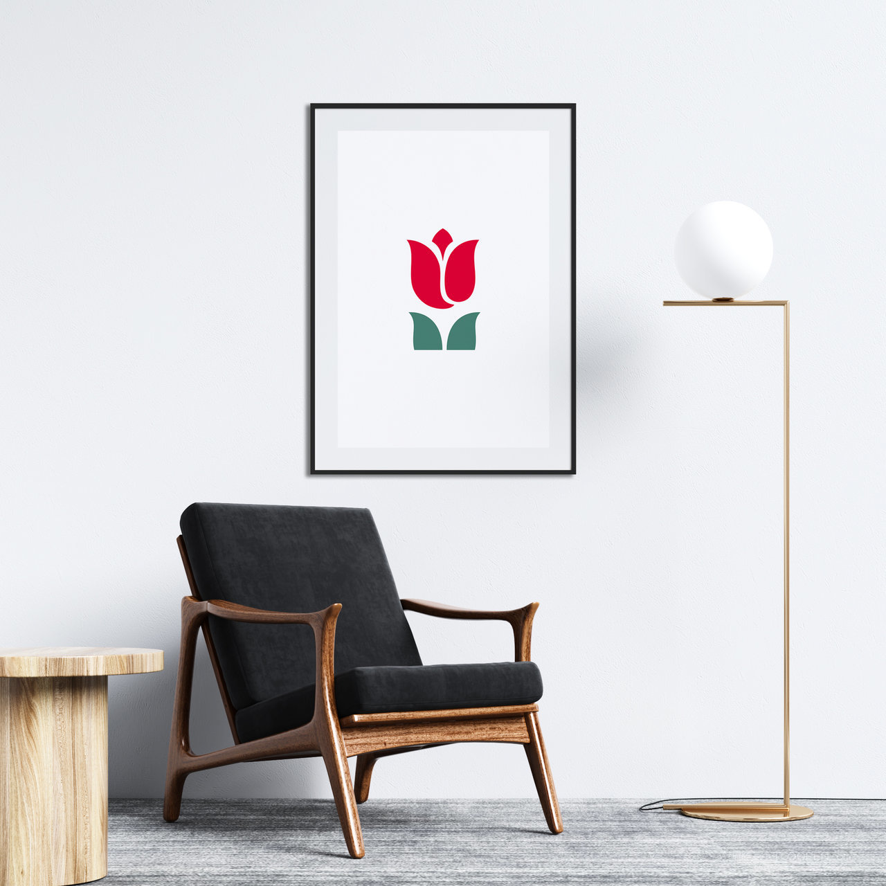 椅子墙上挂画装饰画画框贴图样机