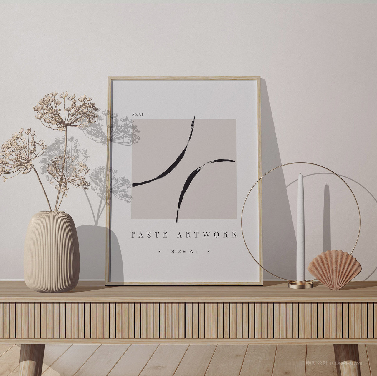 桌面上的创意简约相框画框十字绣裱框贴图样机