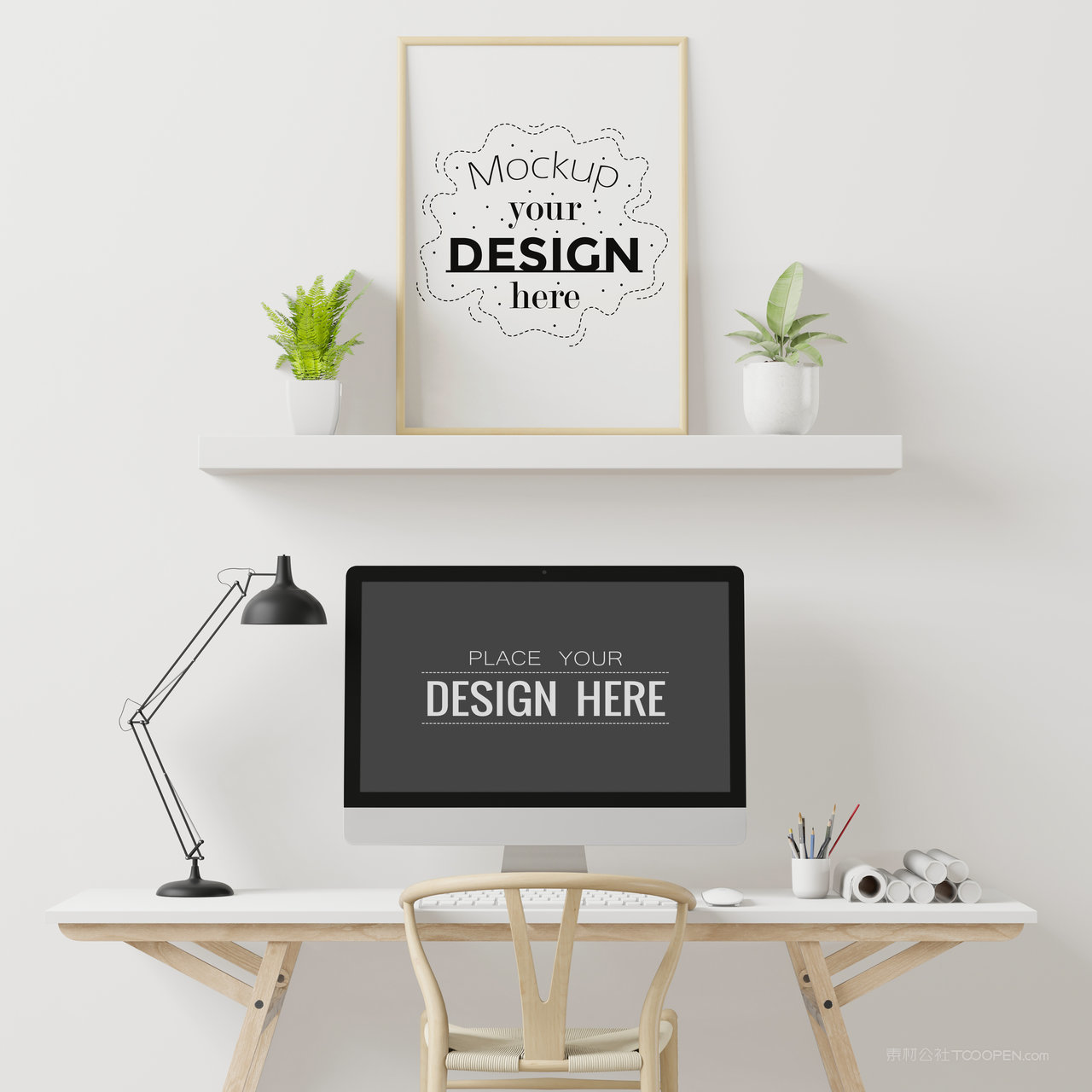 装饰画画框电脑贴图样机