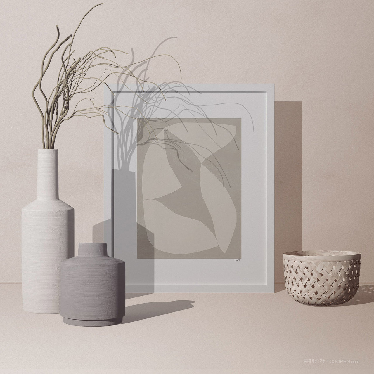 简约创意现代相框画框贴图样机