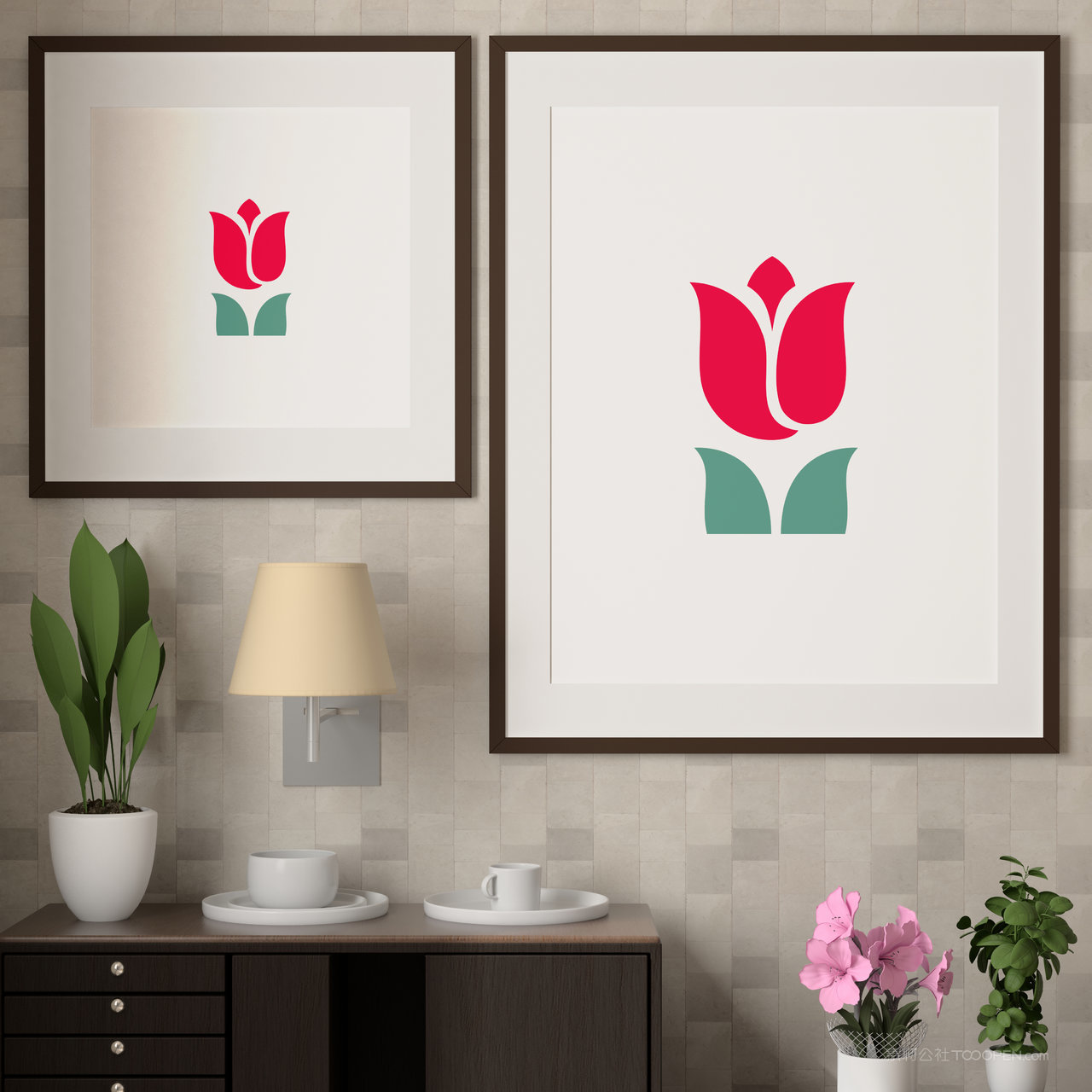 墙上挂画装饰画画框相框贴图样机