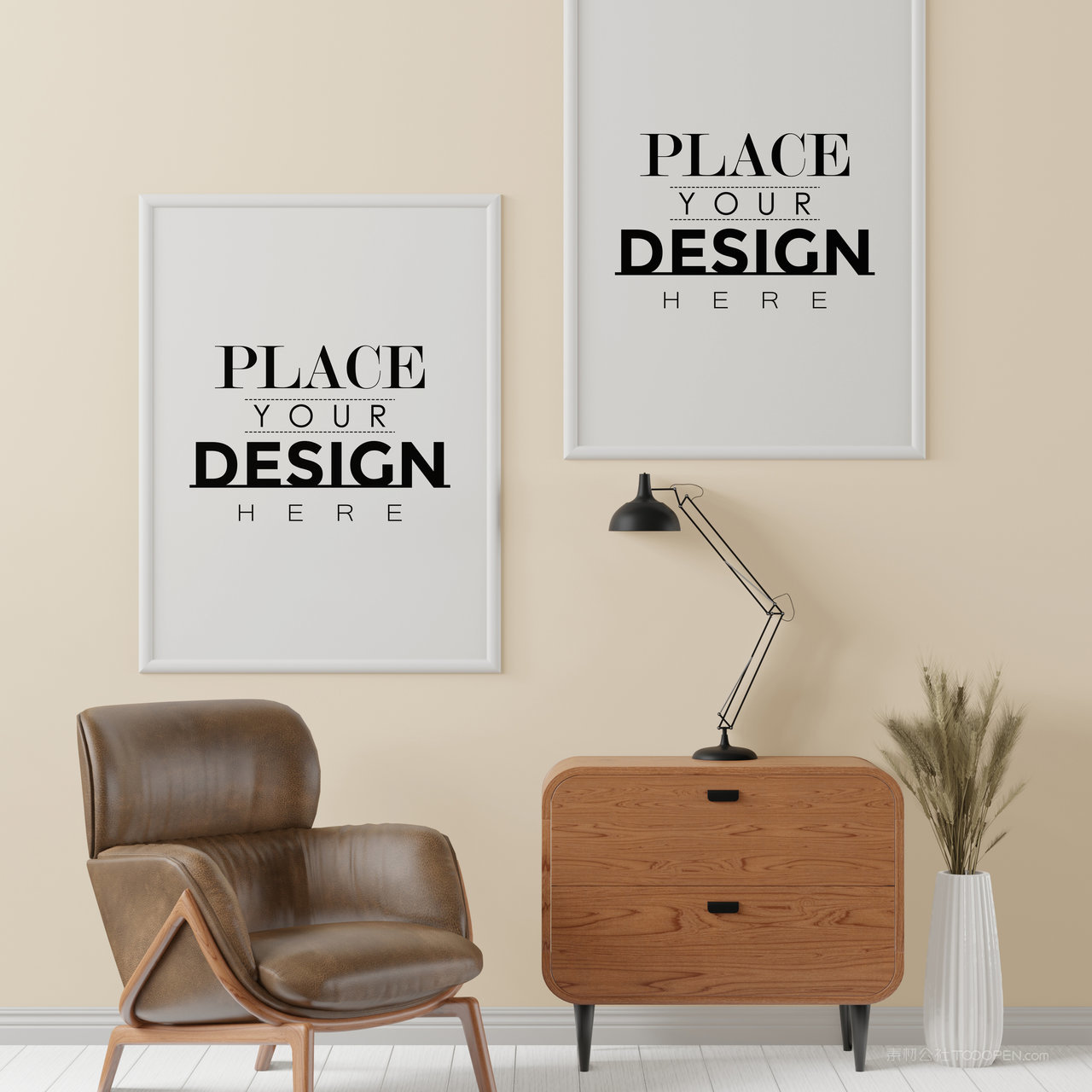 家居装饰画画框墙上挂画相框贴图样机