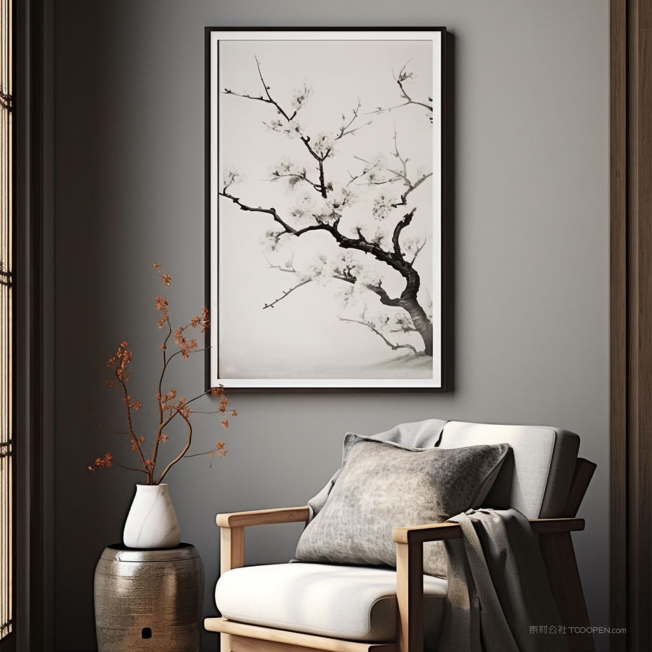 实木画框相框挂画贴图样机