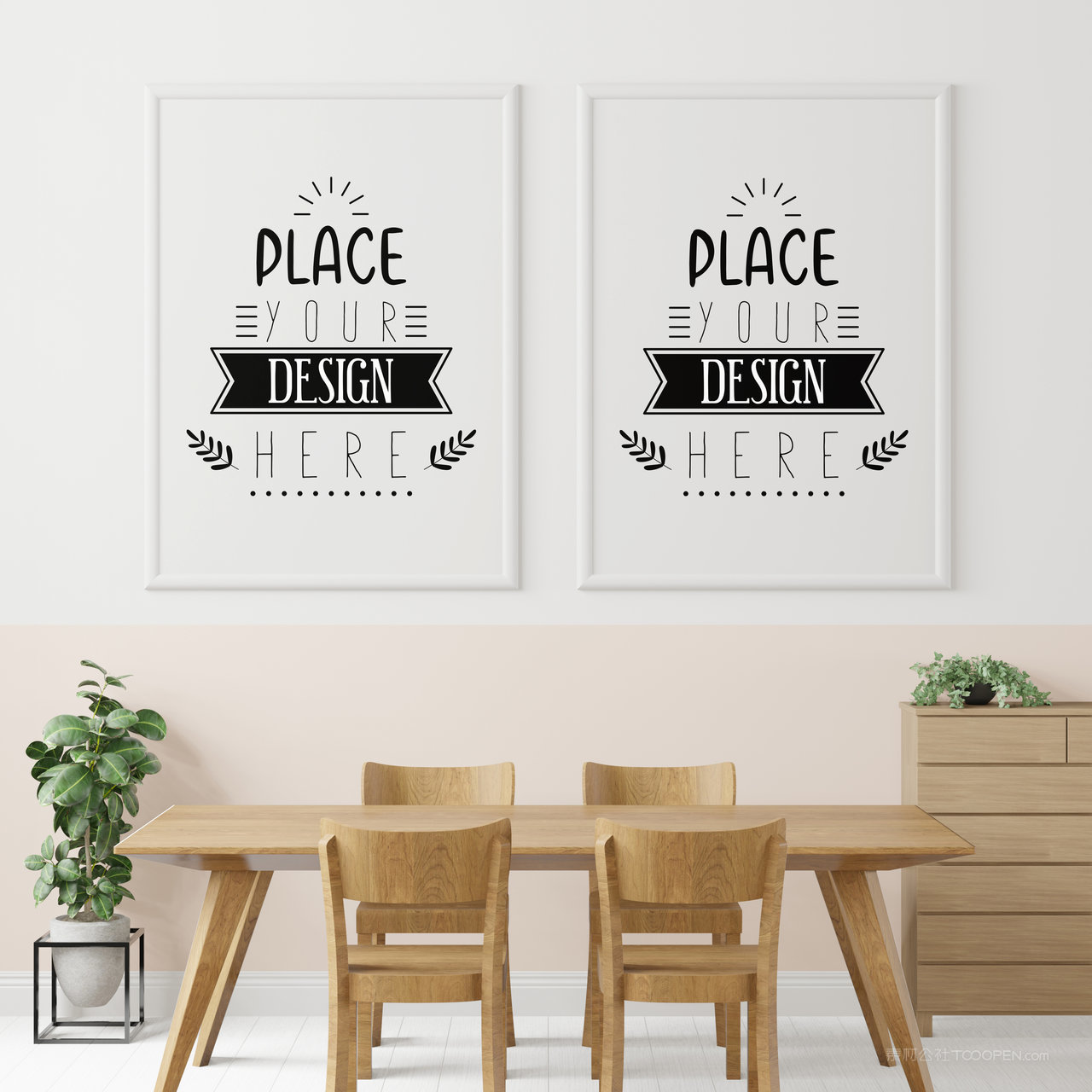 餐厅装饰画画框相框贴图样机