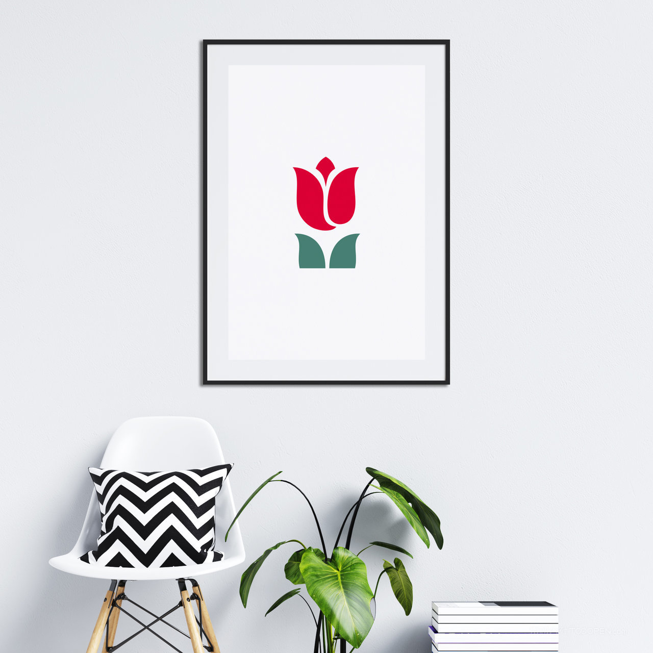 挂画墙上装饰画画框贴图样机