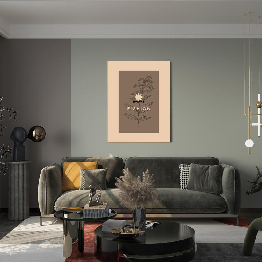 现代精致大气客厅沙发背景墙装饰画样机