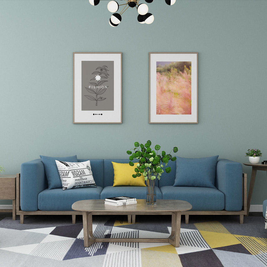简约大气北欧风格客厅挂画样机