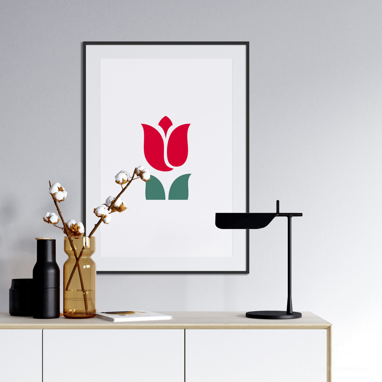 墙上挂画画框贴图样机