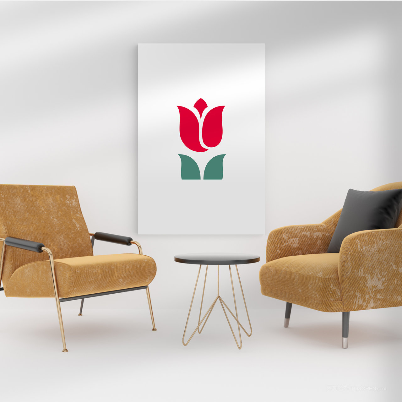 休闲区墙上挂画装饰画画框样机