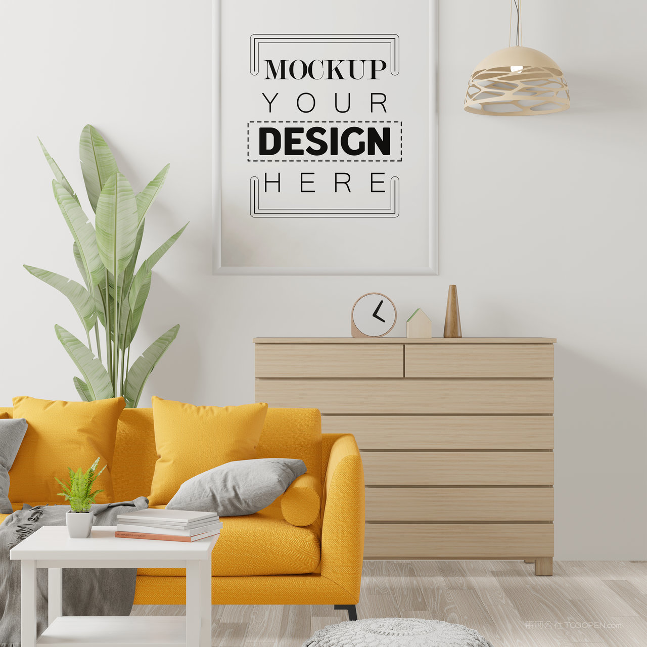 家居墙上挂画装饰画画框贴图样机