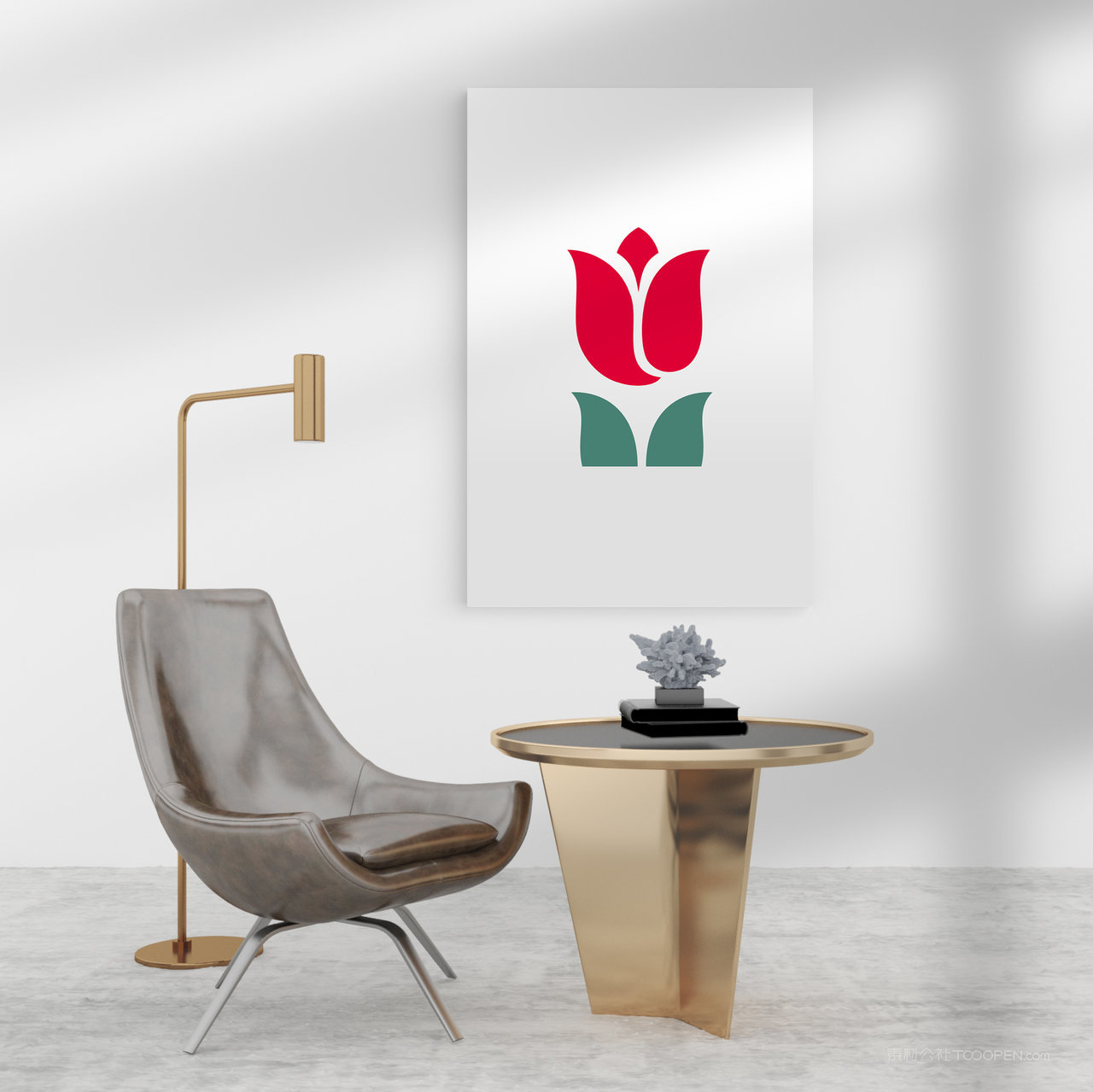 休闲区墙上挂画装饰画画框相框贴图样机