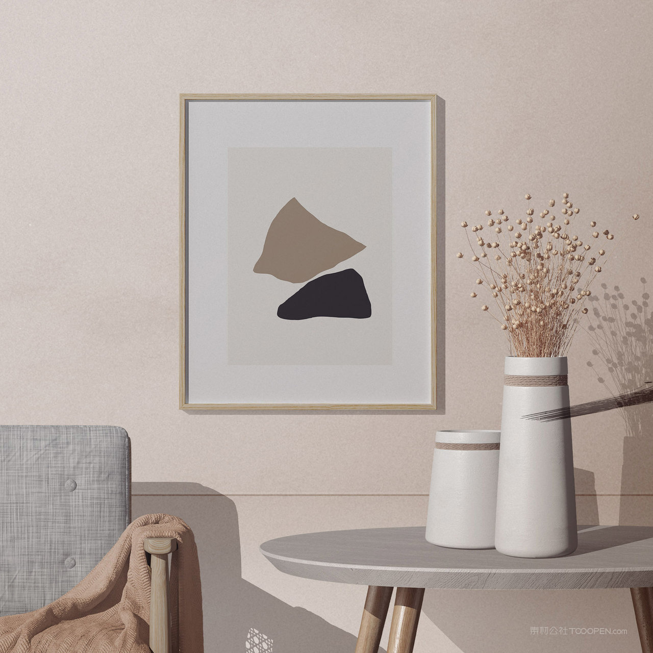 挂墙画框实木相框贴图样机