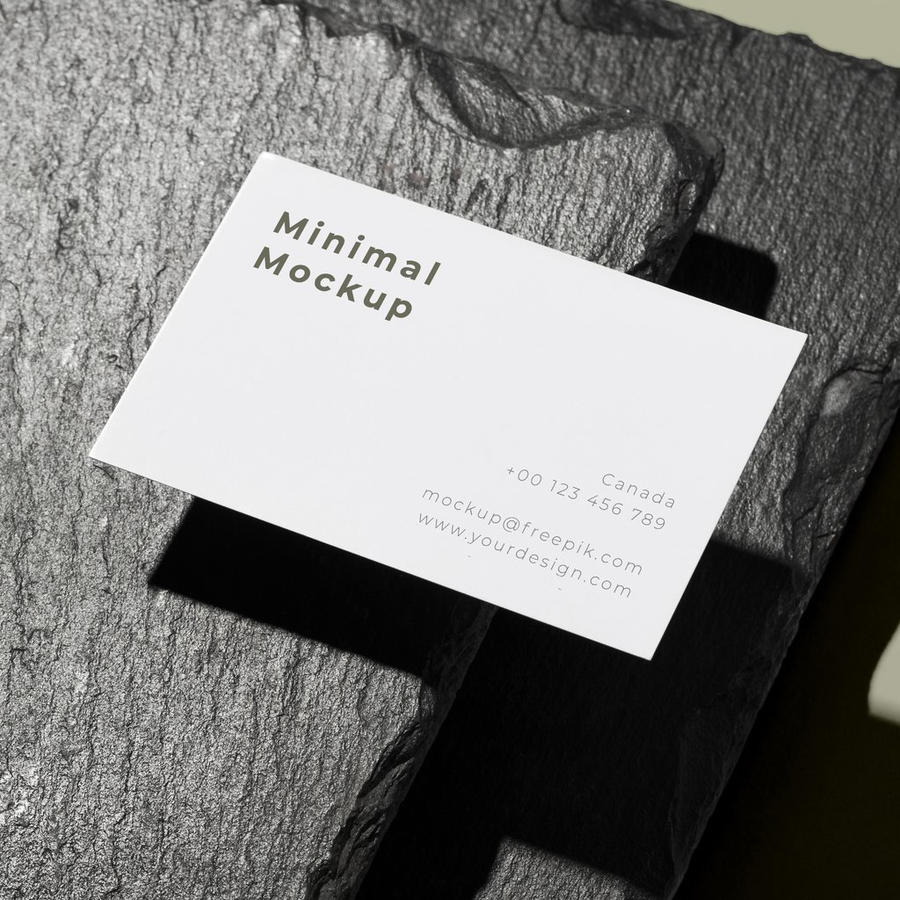 高档轻奢白色名片光影场景样机