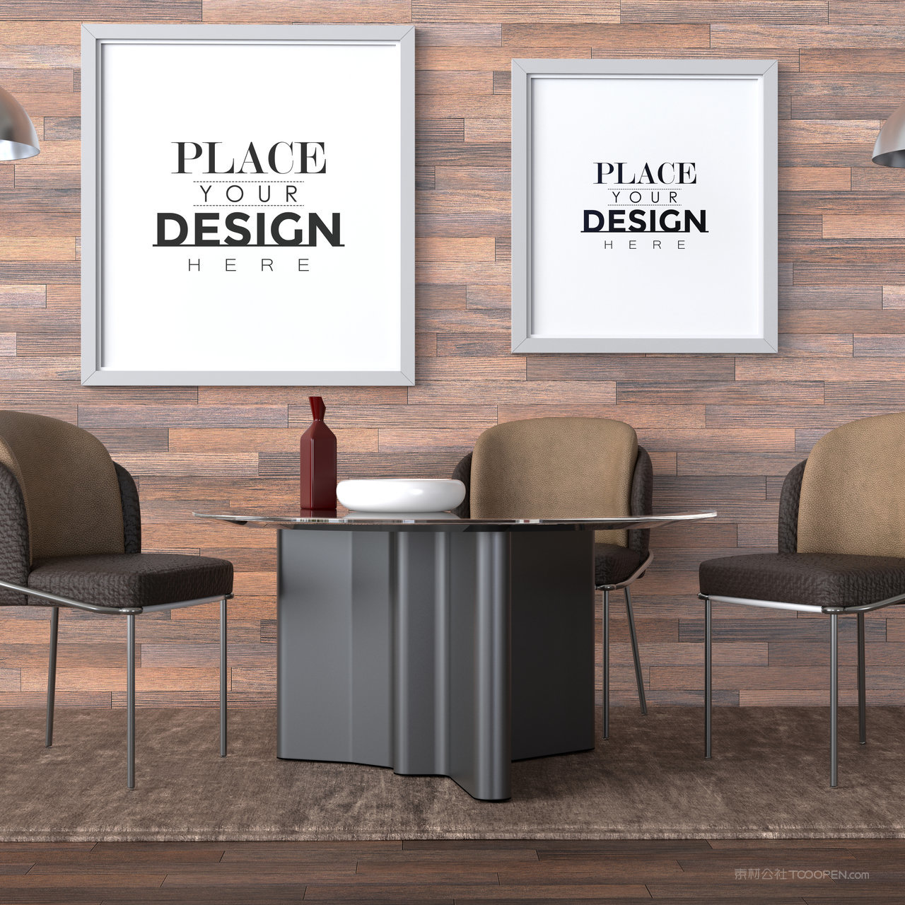 休闲区会客区装饰画画框贴图样机