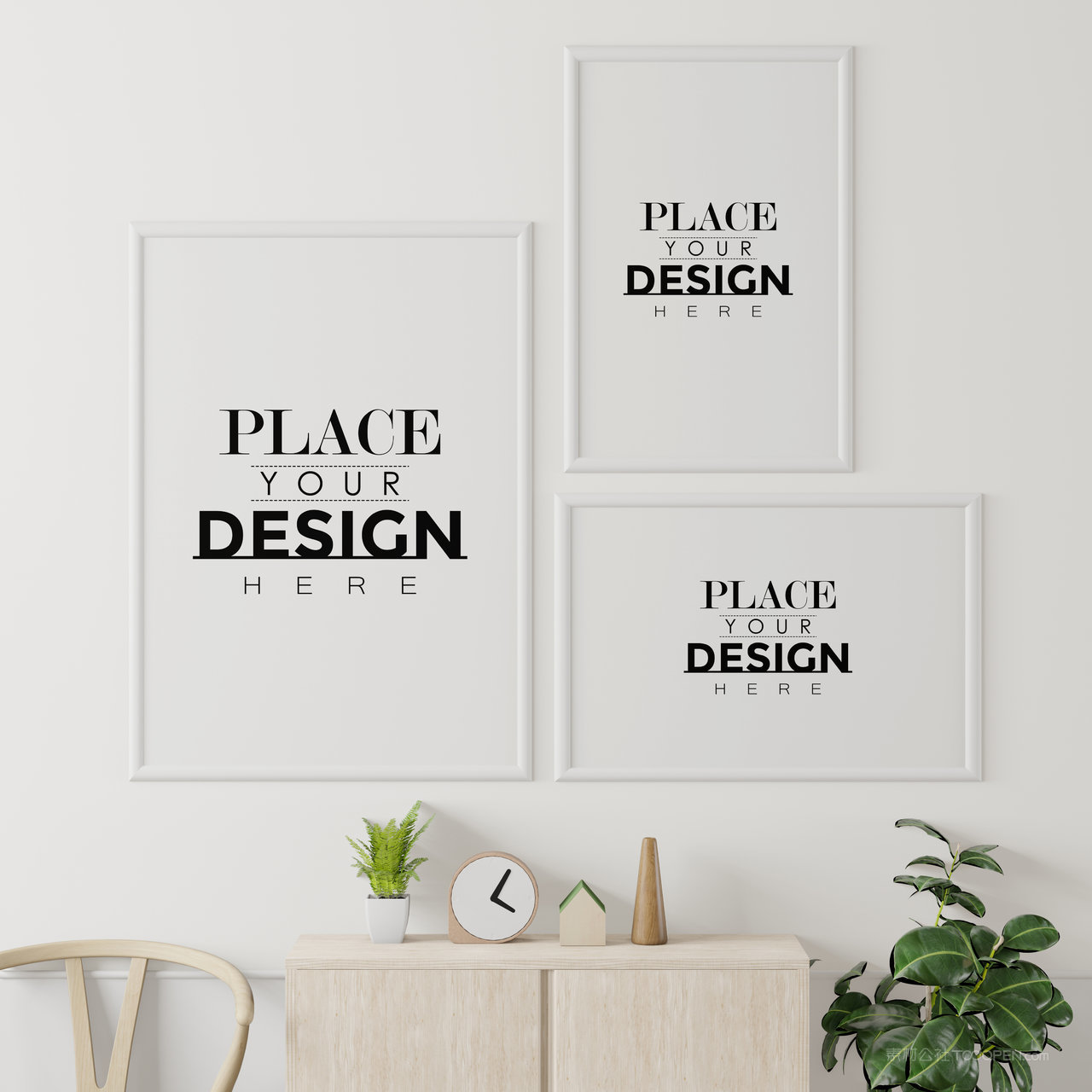 墙面挂画组合装饰画画框贴图样机