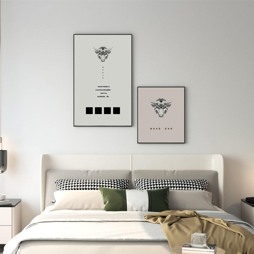 经典时尚大气卧室床头挂画样机