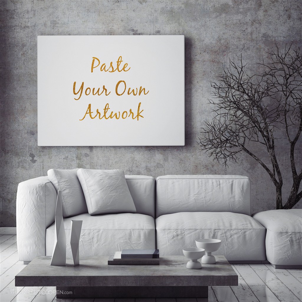 沙发背景墙装饰画画框样机