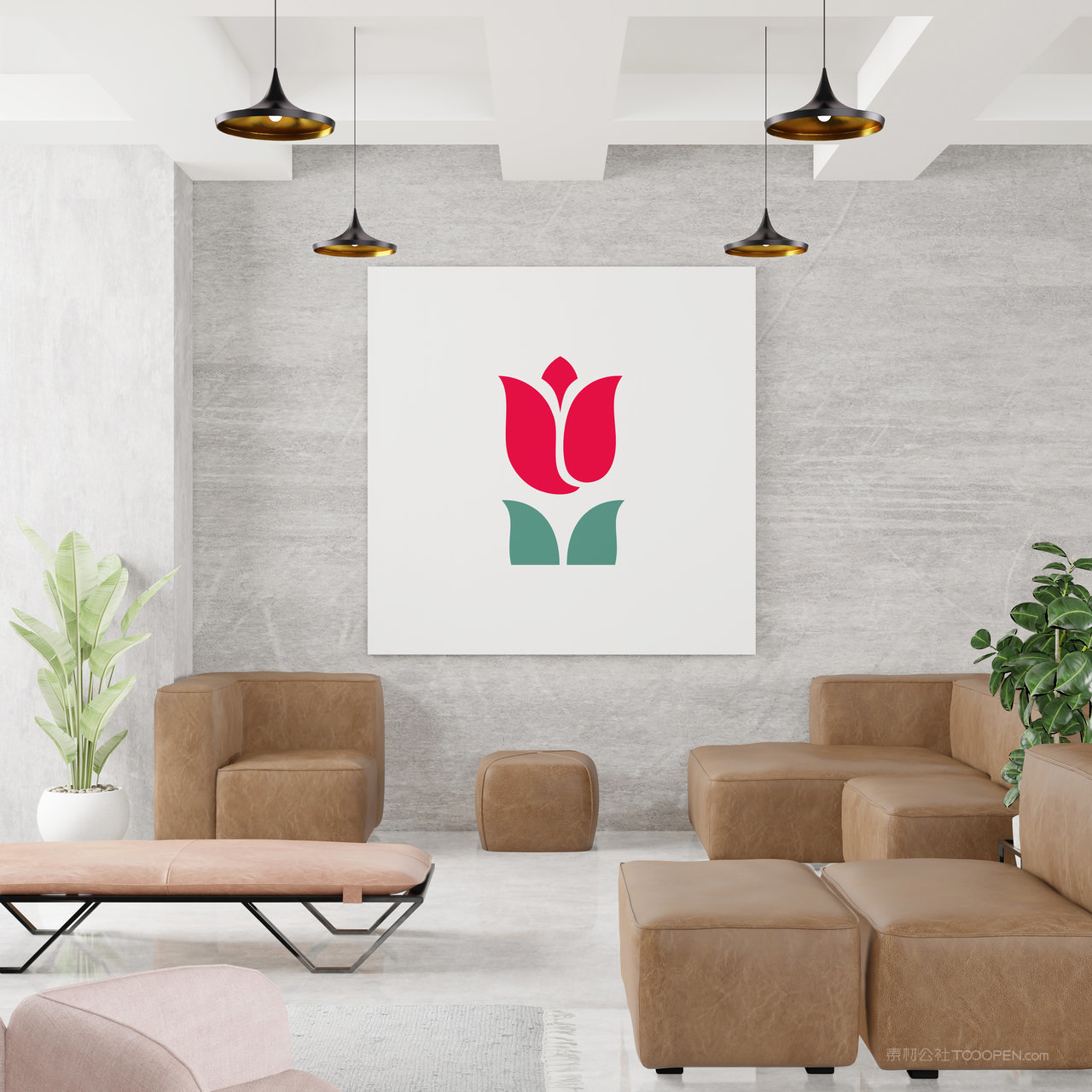 家居大幅装饰画画框贴图样机