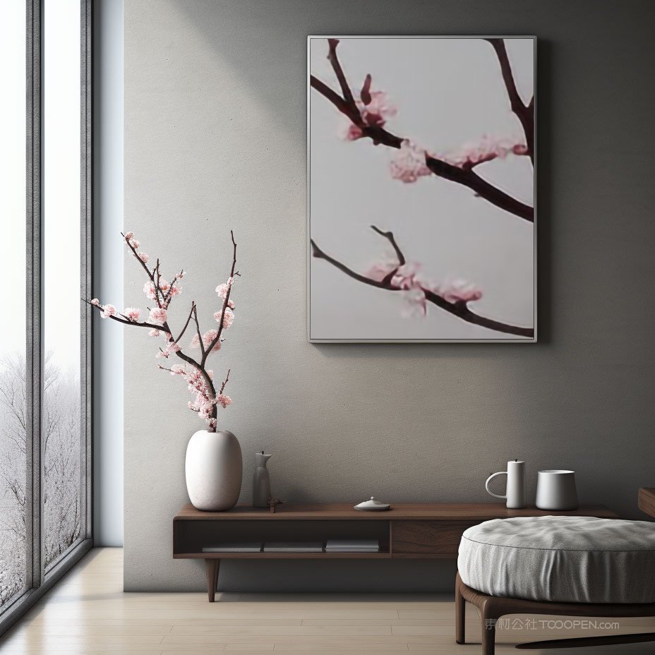 墙上挂画新中式画框贴图样机