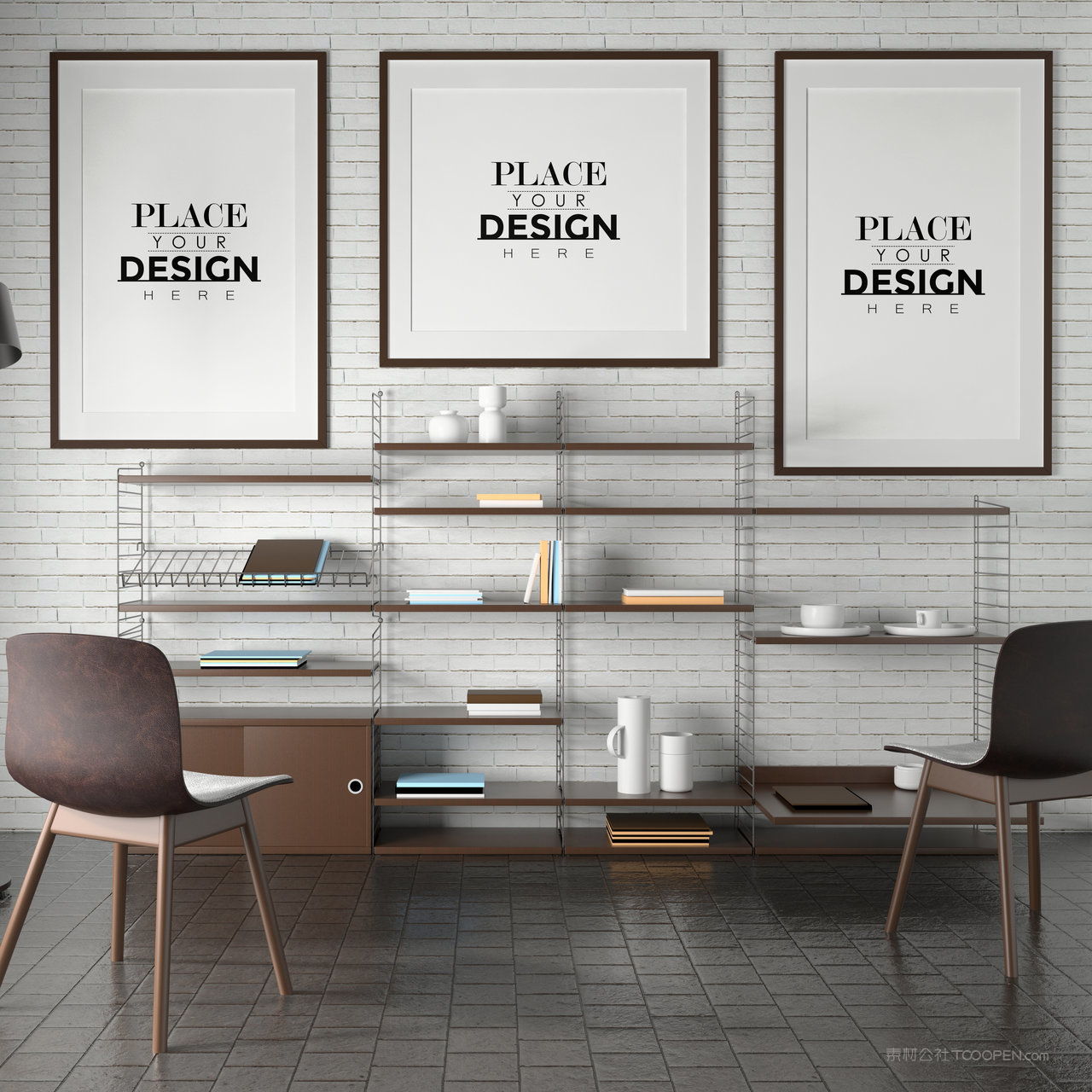 会客区休闲区装饰画画框贴图样机