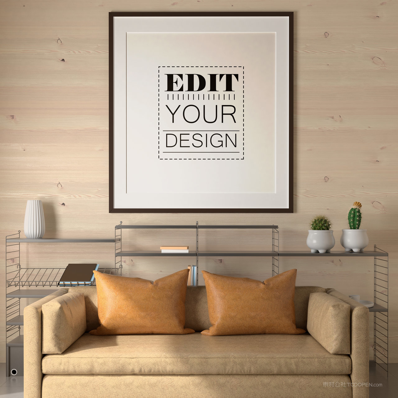 沙发背景墙装饰画画框贴图样机