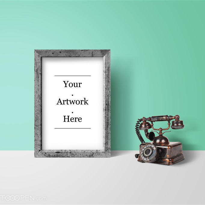 复古老式电话机装饰相框样机