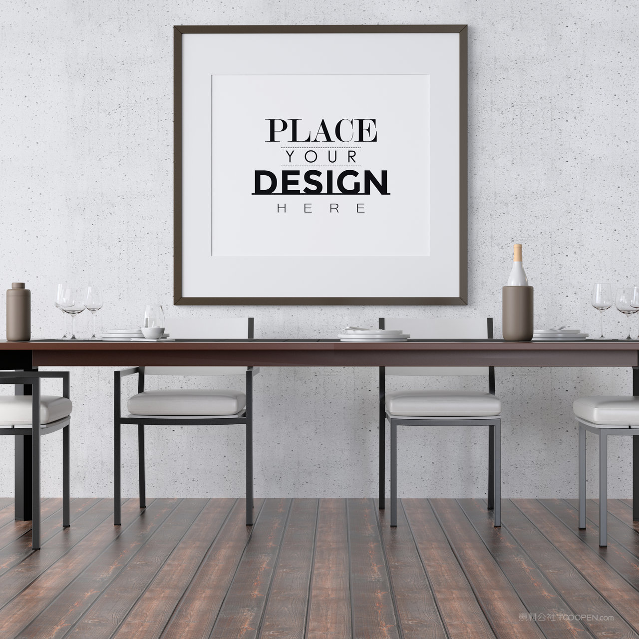 餐厅装饰画画框贴图样机