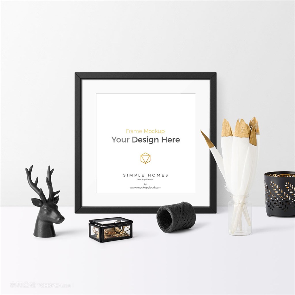 轻奢桌面相框静物样机贴图素材
