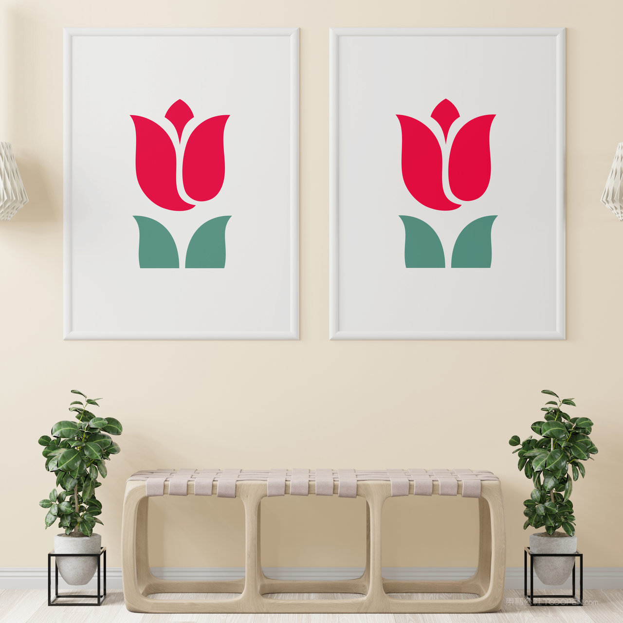 家居背景墙组合相框装饰画画框贴图样机