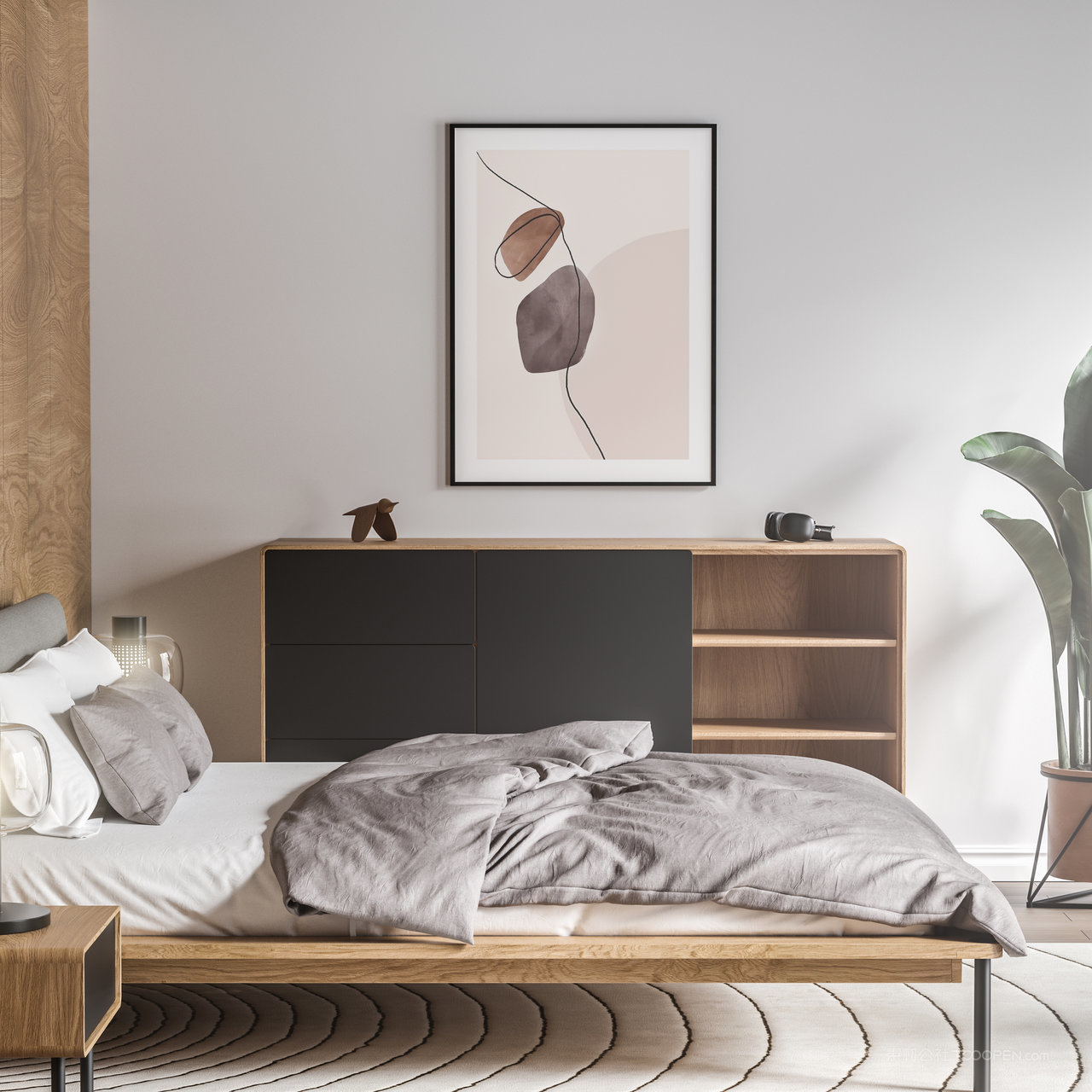 家居墙上挂画装饰画画框相框贴图样机