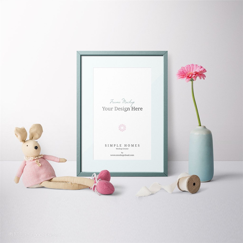 小清新文艺时尚桌面相框玩偶摆件样机