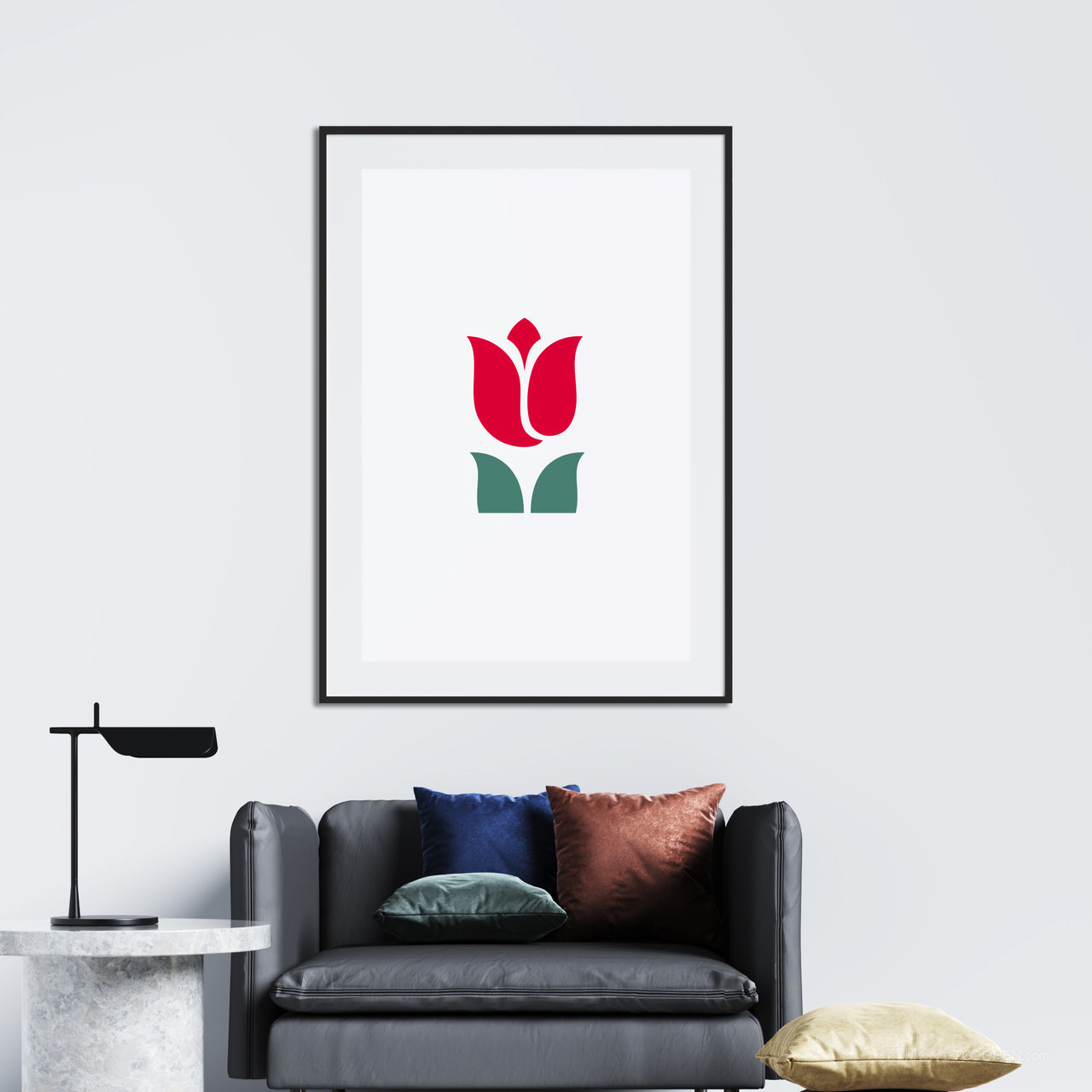 家居背景墙墙上挂画装饰画画框贴图样机