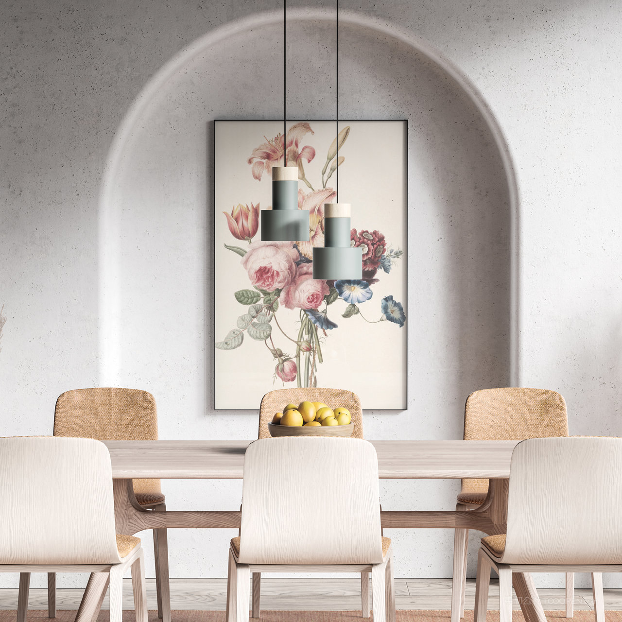 餐厅墙上装饰画画框贴图样机