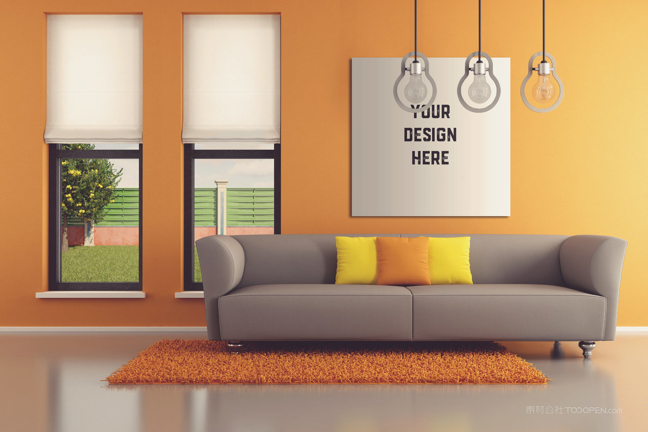 客厅墙壁画框样机