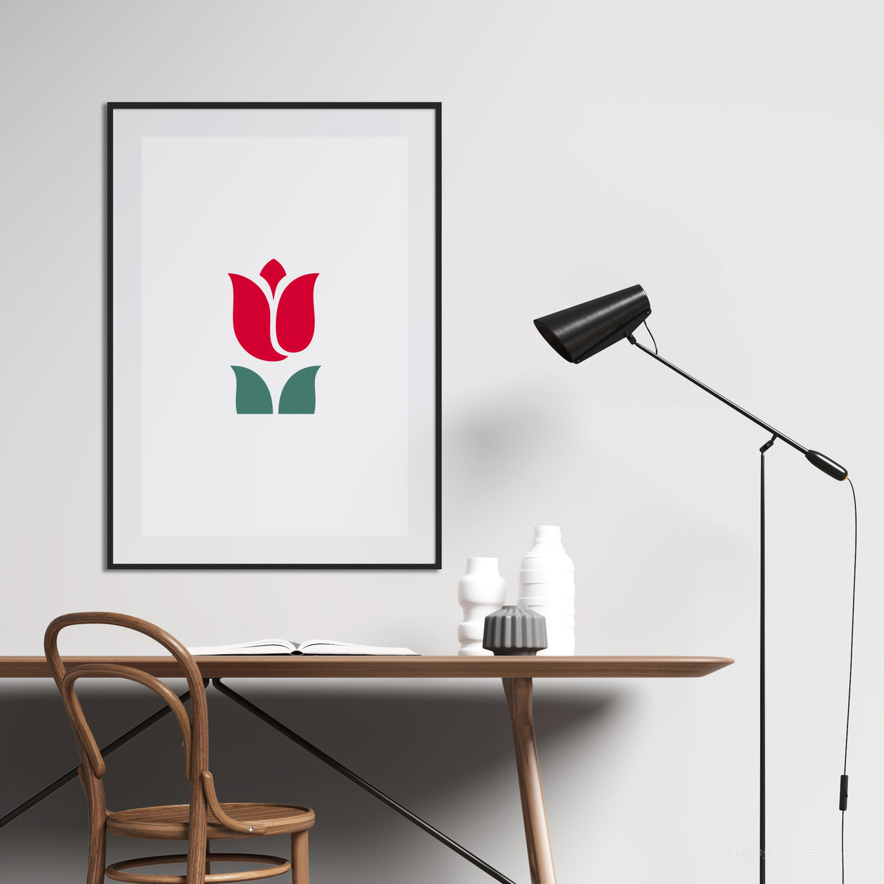 墙上挂画相框装饰画画框贴图样机