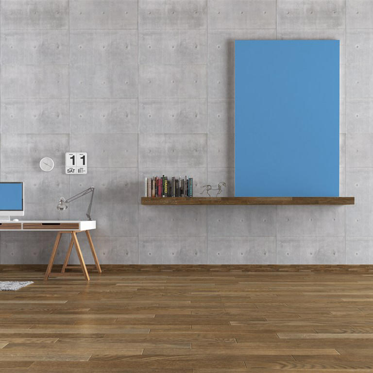 地板上的书桌和椅子