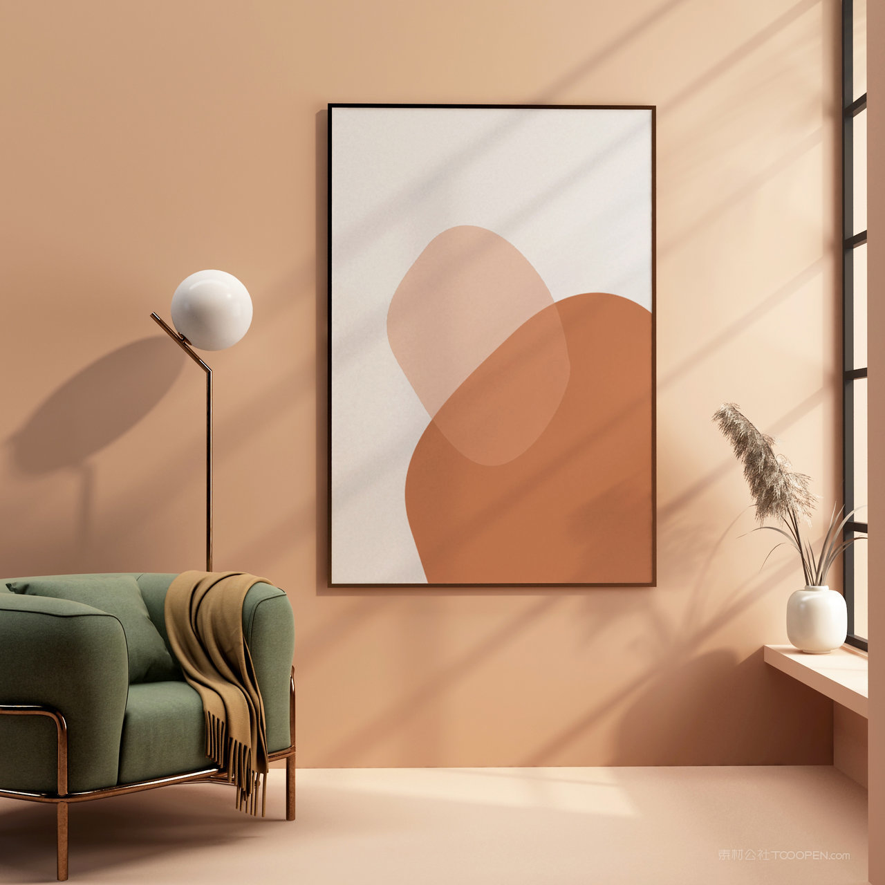 墙上画框相框装饰画画框贴图样机